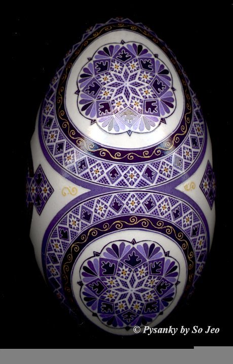 Purple Cross Ukrainian Easter Egg Pysanky By So Jeo